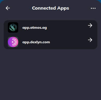 Connected dApps list