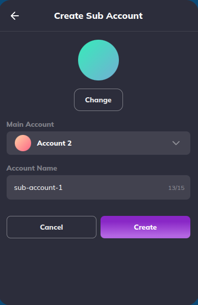 Create sub account