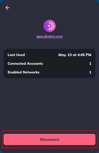 Disconnect dApp confirmation