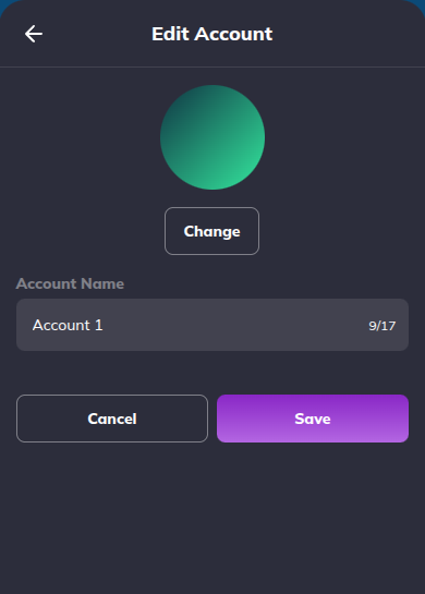 Edit account