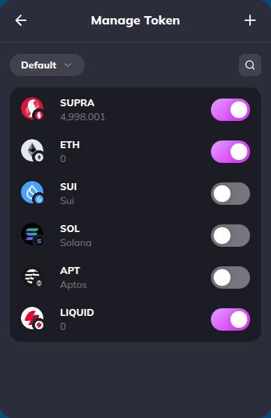 Manage tokens