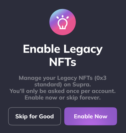 Enable legacy NFTs