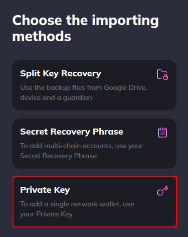 Enter private key