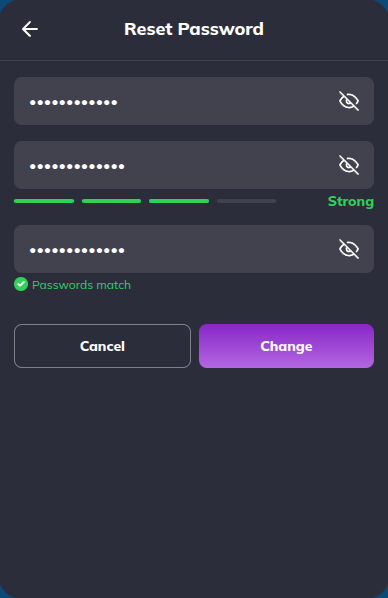 Reset password