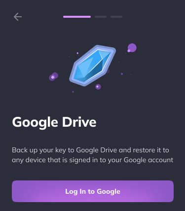 Sign in to Google to back up