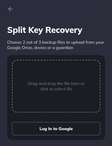 Split Key backup overview